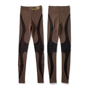 GOLDDESS SPORTSWEAR - LEGGINGS - MATT/SHINY - BROWN - NEW NO TAG